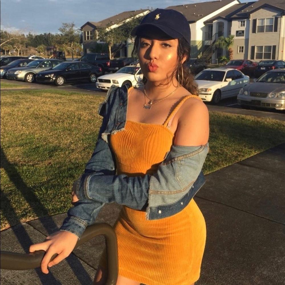 mini mustard dress